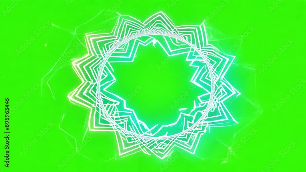 Poster seamless loop animation of an abstract, geometric shape, ideal for technology or design projects