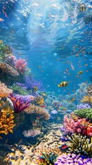 Fototapeta premium Coral Kingdom: Underwater Paradise, 4K hyperrealistic photo