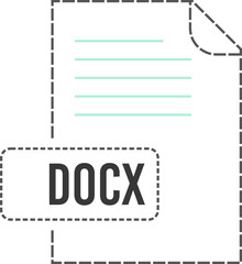 DOCX   File format icon dashed outline