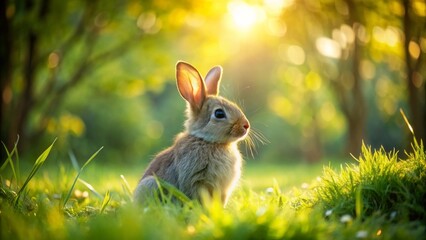 Fototapeta premium rabbit in the grass