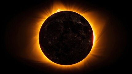 Naklejka premium Breathtaking Photo of a Total Solar Eclipse with the Sun's Corona and Solar Flares Visible