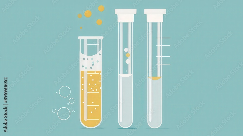 Poster diagram of a test tube with a filter paper setup, showing the process of filtering a mixture to sepa