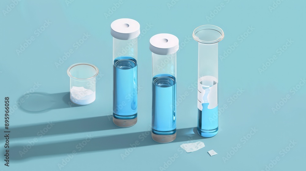 Poster diagram of a test tube with a filter paper setup, showing the process of filtering a mixture to sepa
