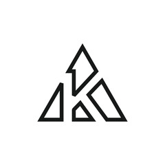 Letter K logo design vector with universal form and creative idea icon