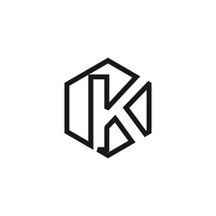 Letter K logo design vector with universal form and creative idea icon