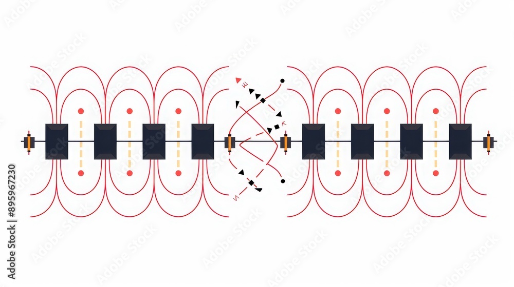 Poster diagram of an astable multivibrator circuit, showing how it generates a continuous square wave signa