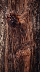 Fototapeta premium Dark Walnut Wood Texture Background, 4K hyperrealistic photo