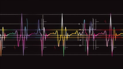 Diagram of an ECG reading, explaining the different waves and what they reveal about heart health and electrical activity