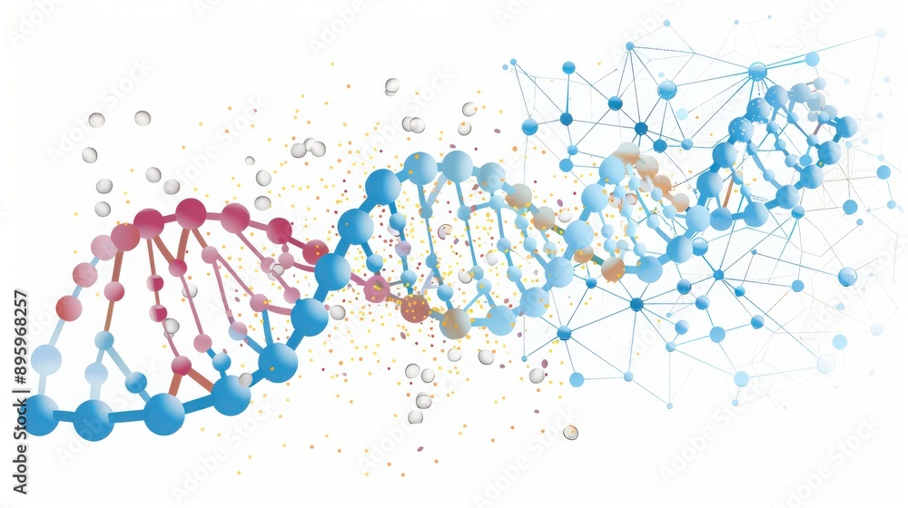 Poster diagram of dna structure emphasizing the antiparallel strands, showing the directionality of 5' to 3
