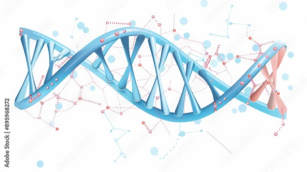 Poster diagram of dna structure emphasizing the antiparallel strands, showing the directionality of 5' to 3