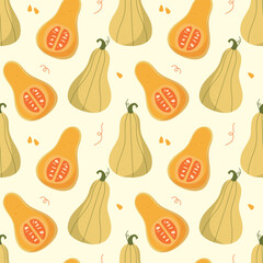 Autumn pumpkins seamless pattern