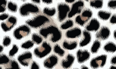 White Leopard Skin Texture Pattern Vector. Seamless Animal Wildlife Skin Pattern. Leopard Fur Camouflage Background.