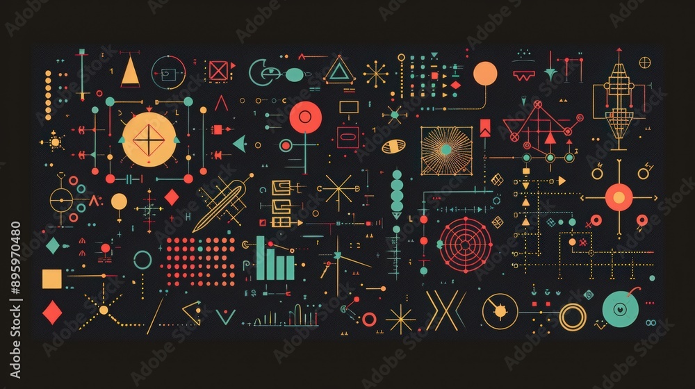Poster illustrate a collection of logic symbols for formal logic systems, such as sequent calculus and natu