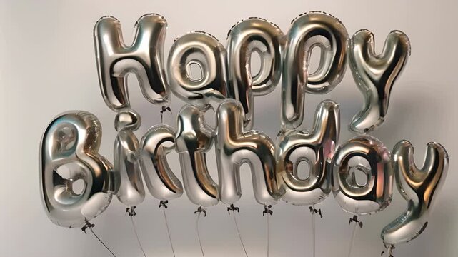 Silver Balloons Celebrate a Happy Birthday
