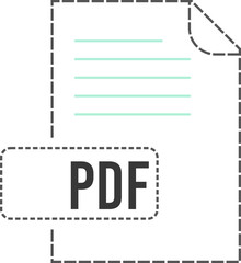 PDF  File format icon rounded outline