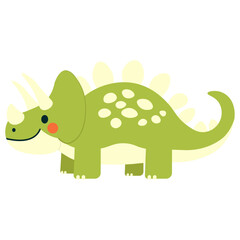 Childrens cute animal. Pretty dinosaur. Flat character for children. Vector illustration