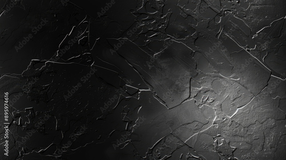 Poster cracked black paint on a surface creates a textured pattern of abstract shapes seamless pattern