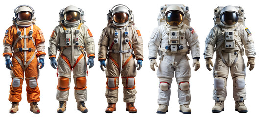 Set Astronauts Astronauts Transparent Background