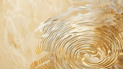 Japanese style background featuring golden sand and pale colors, with a whirlpool running water pattern for a serene look