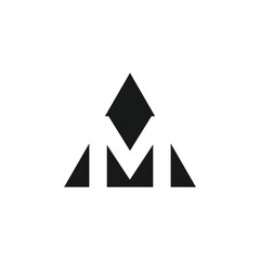 Letter M logo design vector with universal form and creative idea icon