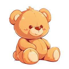 Fototapeta premium Cute brown teddy bear cartoon illustration