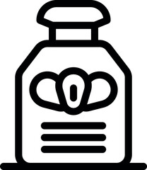 Line icon of a cosmetic bottle, suggesting beauty and skincare