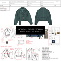 WOMEN CROP BIKER JACKET TECH PACK