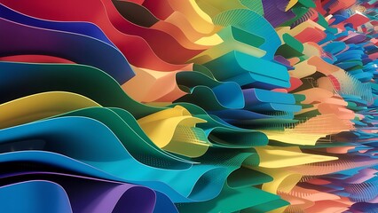 Colorful 3D layers background