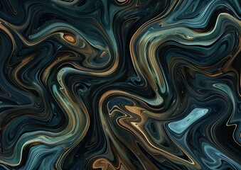 A pattern of swirling lines and curves in shades of teal and gold.