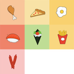 Collection of Fast Food Illustration