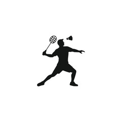 Fototapeta premium Badminton player icon vector. EPS 10 editable vector