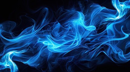 Fototapeta premium Abstract blue swirls on a black background