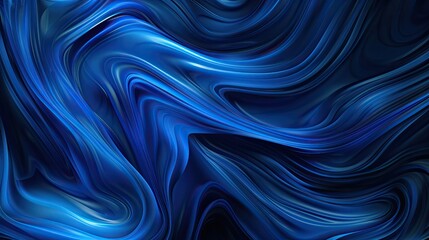 Obraz premium Abstract blue swirls on a black background