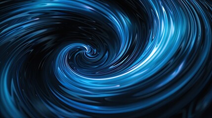 Abstract blue swirls with sparkling dots on a black background