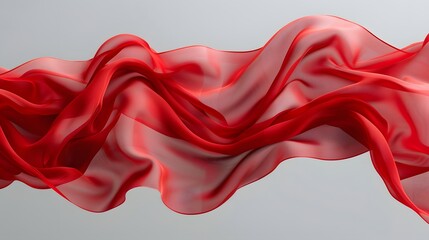 Obraz premium Flowing Elegance: A Stunning Display of Red Fabric in Motion