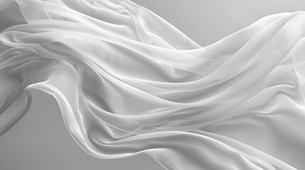 Obraz premium Ethereal Flow of White Fabric in Soft Light