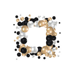 Splash of colored pearl pearls. Festive background. Photo frame. Eps 10