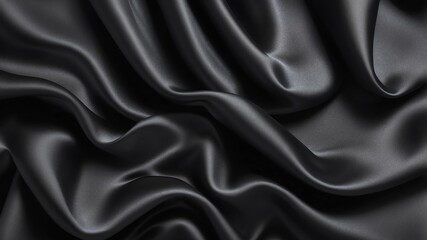 Fototapeta premium black satin fabric abstract background design