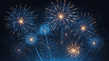 Naklejka premium blue fireworks burst abstract background design