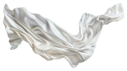 PNG  Elegant flowing white silk fabric