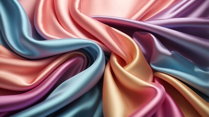 colorful satin fabric abstract background design