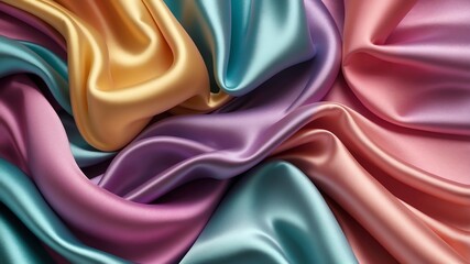 colorful satin fabric abstract background design