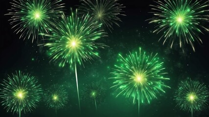 Fototapeta premium green fireworks burst abstract background design