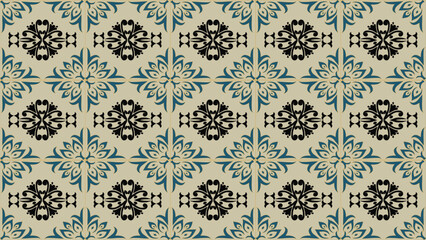 Thai flower seamless pattern on light yellow background.