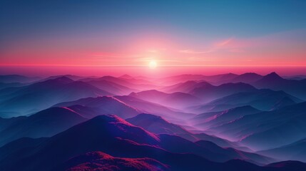 Mountains with a sunset in the background, Nature background