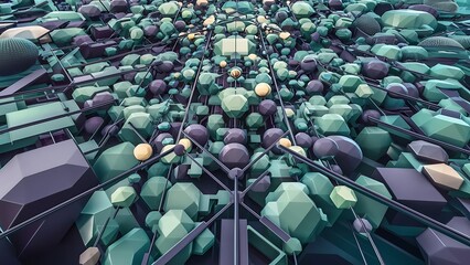 Fototapeta premium Seamless 3D Geometric Wallpaper Pattern Design