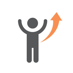 Business growth, achievement and success filled symbol.