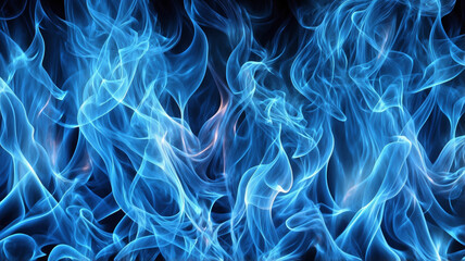 Obraz premium A dynamic and abstract image of blue flames, the play of light and shadow creates a mesmerizing, flowing pattern that conveys energy and tranquility