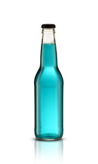 glass bottle with alcoholic drink