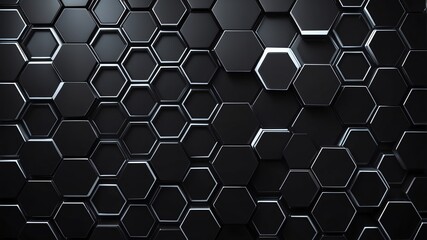 Fototapeta premium black hexagon pattern abstract background design